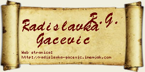 Radislavka Gačević vizit kartica